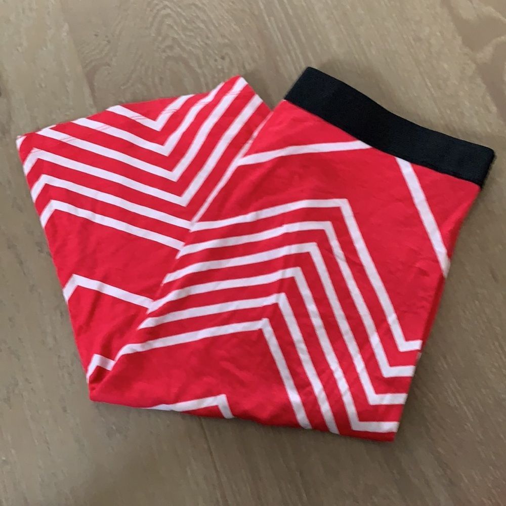 Design History Red & White Striped Stretch Skirt Size L